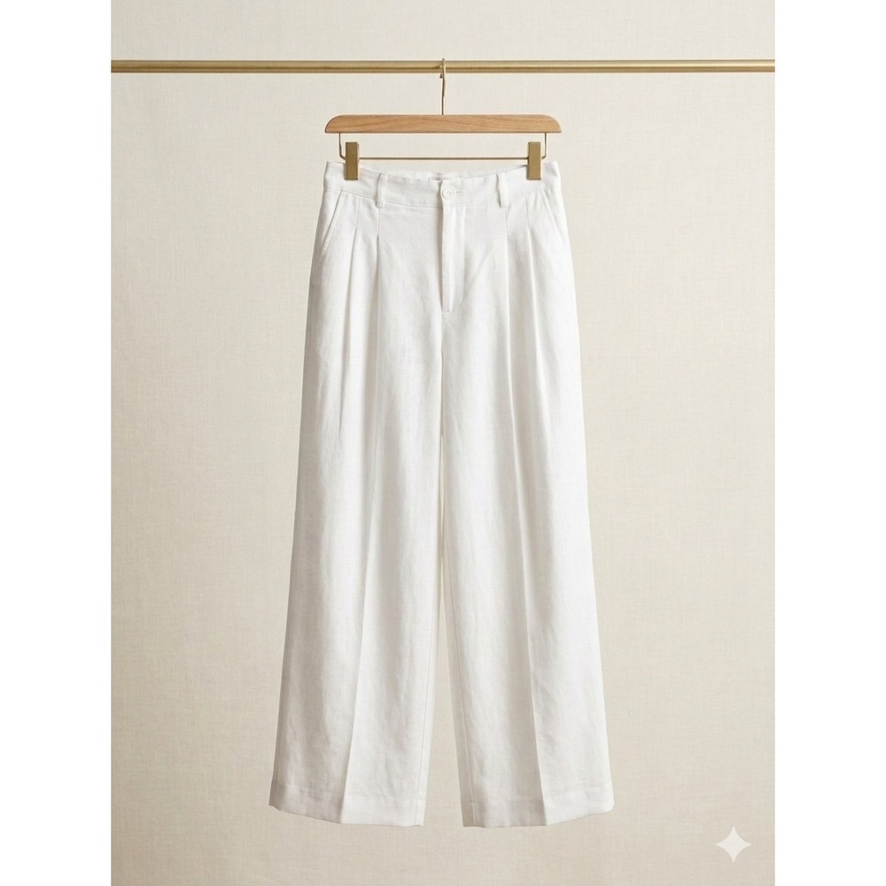 Liz‎ Claiborne White Wide-Leg High-Rise Pants size 8 - Picture 2 of 15
